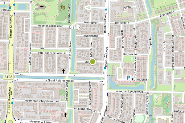 Ambulance-melding op Oud Mijl, Amstelveen op 7 augustus, kaart-overzicht
