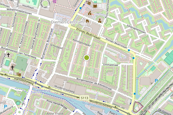 Ambulance-melding op Prinses Margrietstraat, Diemen op 7 augustus, kaart-overzicht