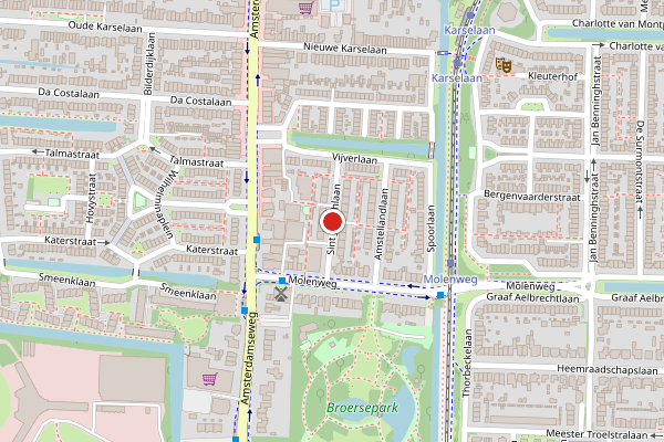 Brandweer-melding op Sint Josephlaan, Amstelveen op 7 augustus, kaart-overzicht