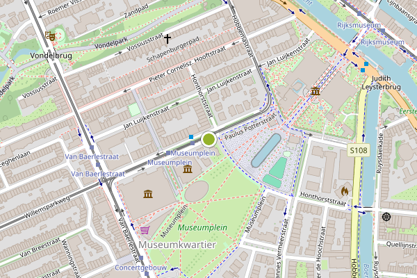Ambulance-melding op Paulus Potterstraat, Amsterdam op 7 augustus, kaart-overzicht