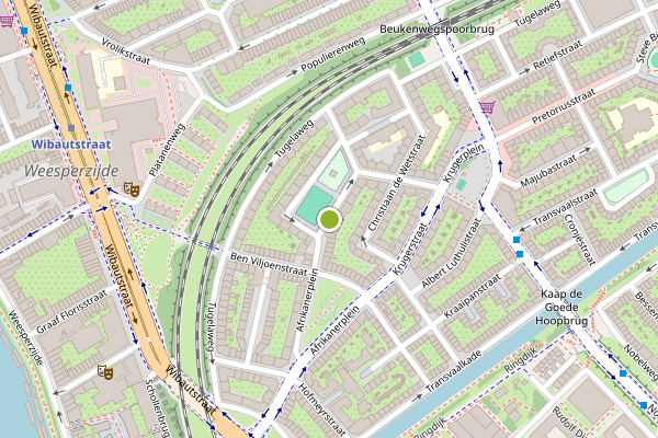 Ambulance-melding op Joubertstraat, Amsterdam op 7 augustus, kaart-overzicht