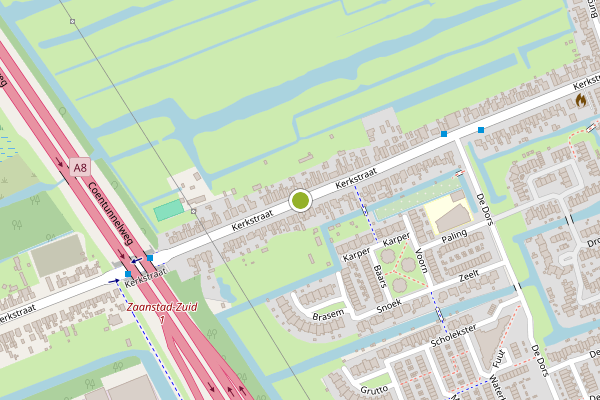 Ambulance-melding op Kerkstraat, Oostzaan op 7 augustus, kaart-overzicht