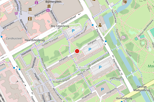 Brandweer-melding op Hofgeest, Amsterdam op 7 augustus, kaart-overzicht