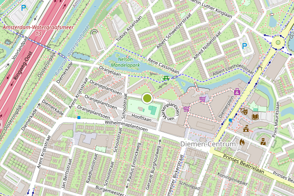 Ambulance-melding op van Markenplantsoen, Diemen op 22 mei, kaart-overzicht