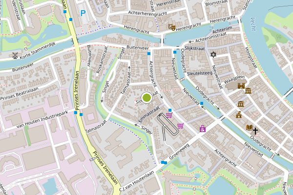 Ambulance-melding op Singelstraat, Weesp op 23 mei, kaart-overzicht