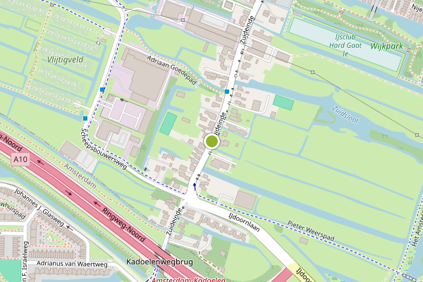 Ambulance-melding op Zuideinde, Landsmeer op 23 mei, kaart-overzicht