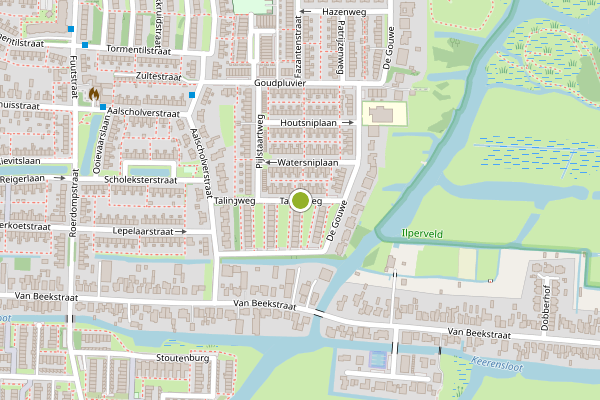 Ambulance-melding op Talingweg, Landsmeer op 22 mei, kaart-overzicht