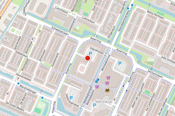 Brandweer-melding op Dignahoeve, Amstelveen op 24 mei, kaart-overzicht