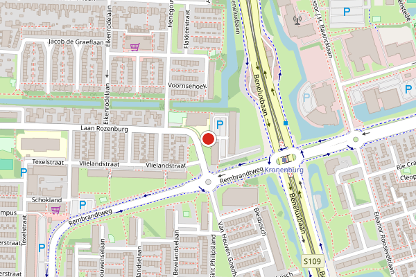 Brandweer-melding op Tiengemeten, Amstelveen op 23 mei, kaart-overzicht