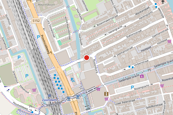 Brandweer-melding op Stationsstraat, Zaandam op 24 mei, kaart-overzicht