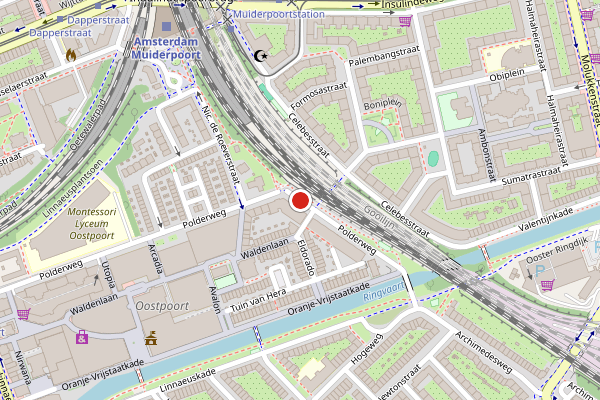 Brandweer-melding op Polderweg, Amsterdam op 24 mei, kaart-overzicht