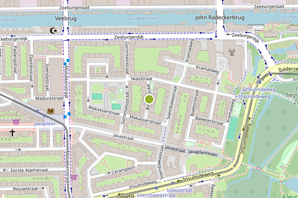 Ambulance-melding op Boeroestraat, Amsterdam op 24 mei, kaart-overzicht
