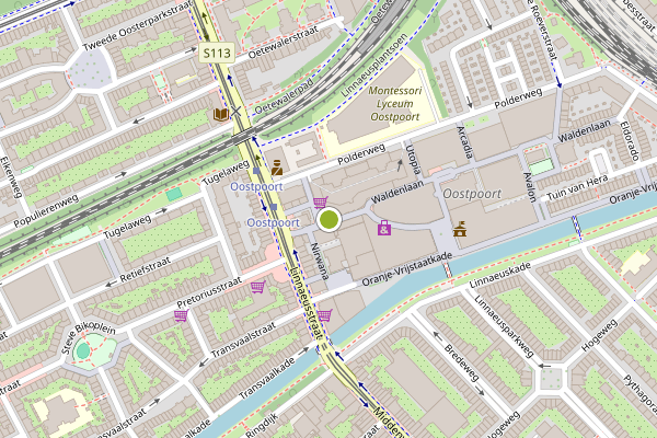 Ambulance-melding op Land van Cocagneplein, Amsterdam op 24 mei, kaart-overzicht