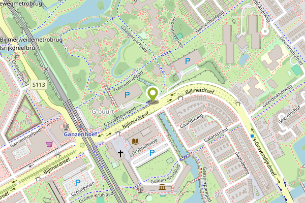 Ambulance-melding op Gouden Leeuw, Amsterdam op 26 april, kaart-overzicht
