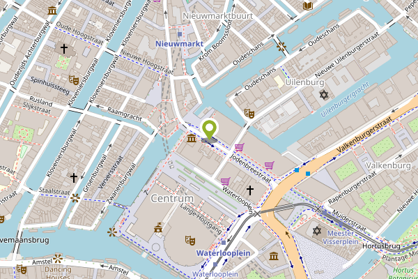 Ambulance-melding op Jodenbreestraat, Amsterdam op 26 april, kaart-overzicht