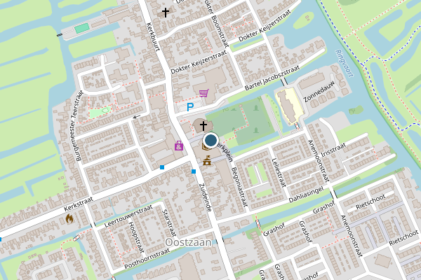 Politie-melding op Kerkplein, Oostzaan op 24 mei, kaart-overzicht