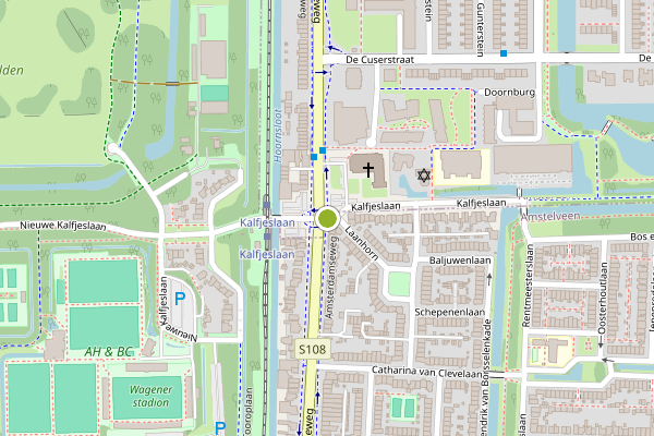 Ambulance-melding op Nieuwe Kalfjeslaan, Amstelveen op 24 mei, kaart-overzicht