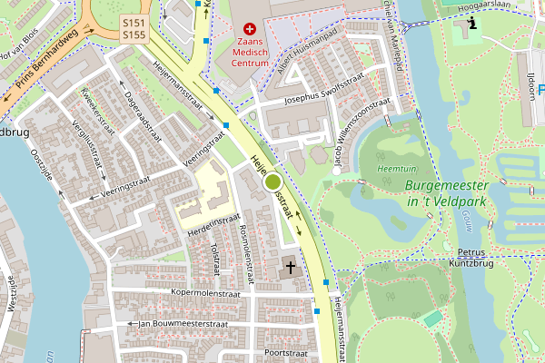 Ambulance-melding op Heijermansstraat, Zaandam op 24 mei, kaart-overzicht