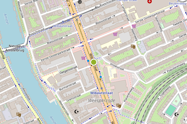 Ambulance-melding op Wibautstraat, Amsterdam op 24 mei, kaart-overzicht