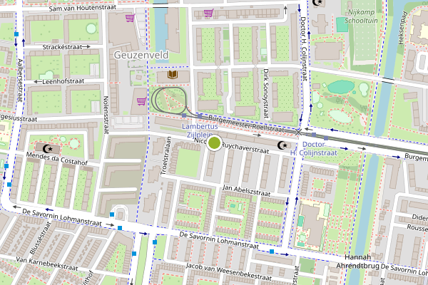 Ambulance-melding op Nicolaas Ruychaverstraat, Amsterdam op 24 mei, kaart-overzicht