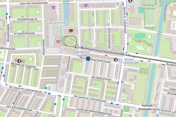 Politie-melding op Nicolaas Ruychaverstraat, Amsterdam op 24 mei, kaart-overzicht