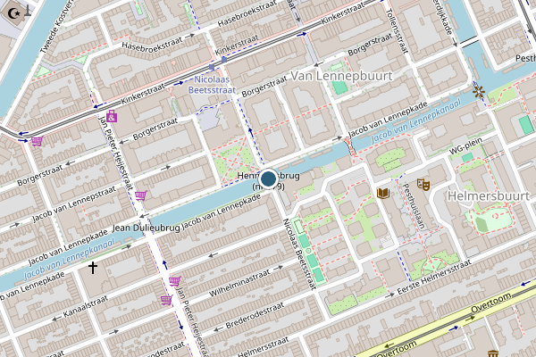 Politie-melding op Nicolaas Beetsstraat, Amsterdam op 24 mei, kaart-overzicht