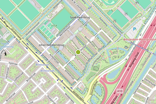 Ambulance-melding op Delle Alpihof, Amsterdam op 24 mei, kaart-overzicht