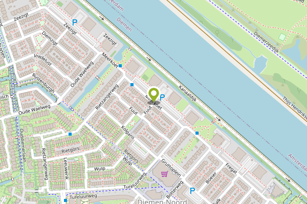 Ambulance-melding op Meerkoet, Diemen op 25 april, kaart-overzicht