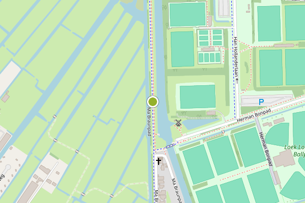 Ambulance-melding op Ma Braunpad, Amsterdam op 24 mei, kaart-overzicht