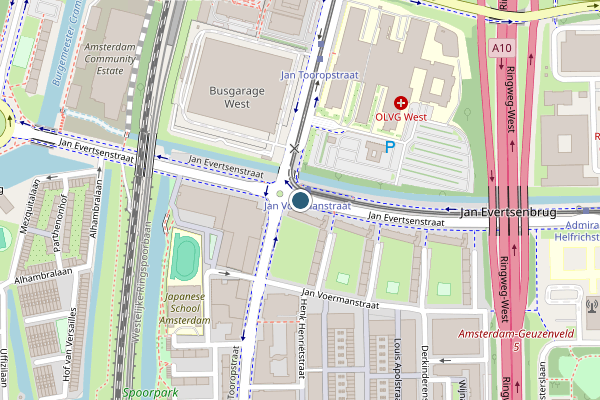 Politie-melding op Jan Evertsenstraat, Amsterdam op 24 mei, kaart-overzicht