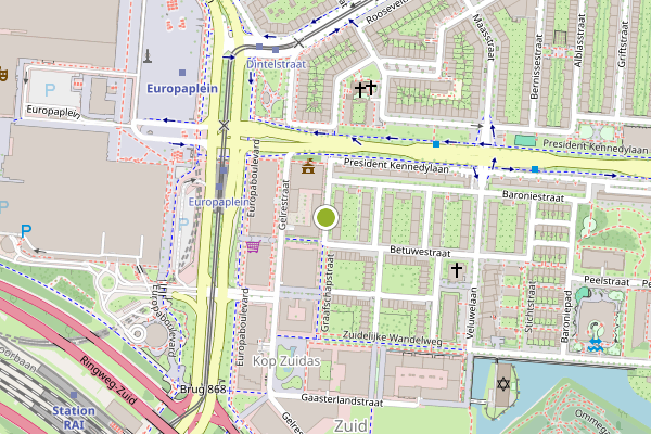 Ambulance-melding op Graafschapstraat, Amsterdam op 24 mei, kaart-overzicht