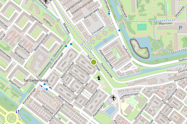Ambulance-melding op Kometensingel, Amsterdam op 24 mei, kaart-overzicht