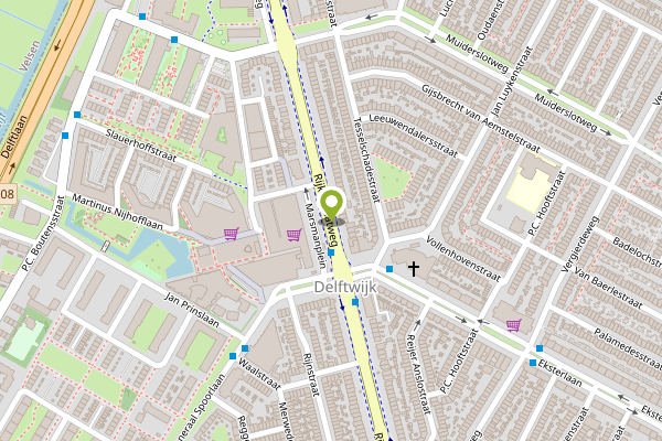 Ambulance-melding op Rijksstraatweg, Haarlem op 26 april, kaart-overzicht