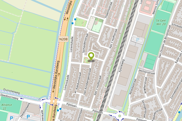 Ambulance-melding op Van Kinsbergenplein, Haarlem op 26 april, kaart-overzicht