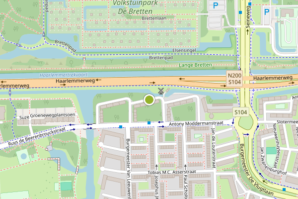 Ambulance-melding op Willem Molengraaffstraat, Amsterdam op 24 mei, kaart-overzicht