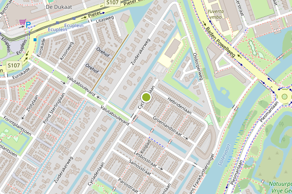Ambulance-melding op Cycladenlaan, Amsterdam op 24 mei, kaart-overzicht