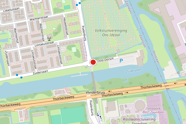 Brandweer-melding op Oost-Dorsch, Zaandam op 24 mei, kaart-overzicht