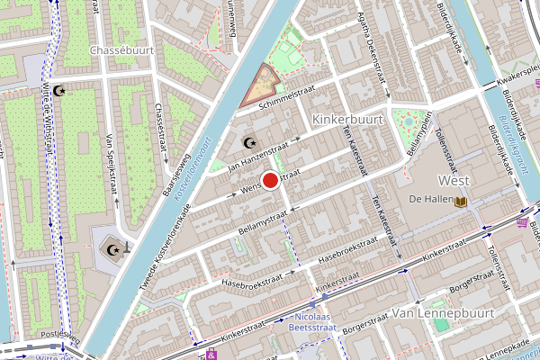 Brandweer-melding op Wenslauerstraat, Amsterdam op 25 mei, kaart-overzicht