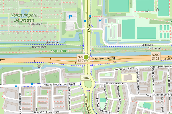 Ambulance-melding op Seineweg, Amsterdam op 24 mei, kaart-overzicht