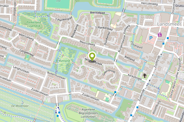Ambulance-melding op Noorderbreek, Landsmeer op 27 april, kaart-overzicht