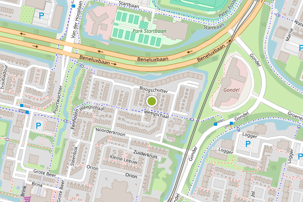 Ambulance-melding op Boogschutter, Amstelveen op 25 mei, kaart-overzicht
