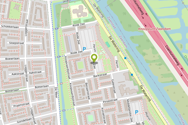 Ambulance-melding op Rode Zee, Zaandam op 27 april, kaart-overzicht