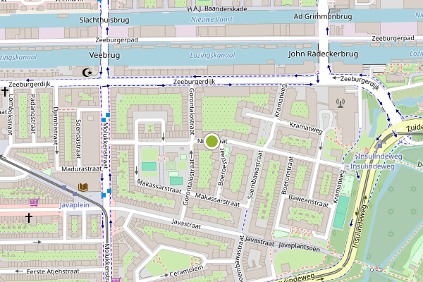 Ambulance-melding op Niasstraat, Amsterdam op 25 mei, kaart-overzicht
