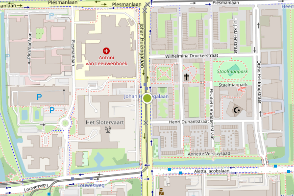 Ambulance-melding op Johan Huizingalaan, Amsterdam op 25 mei, kaart-overzicht