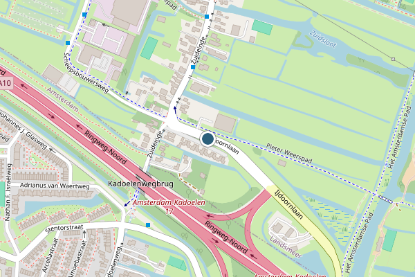 Politie-melding op IJdoornlaan, Landsmeer op 25 mei, kaart-overzicht