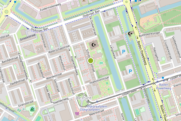 Ambulance-melding op Schuitenhuisstraat, Amsterdam op 25 mei, kaart-overzicht