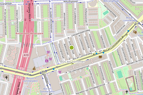 Ambulance-melding op Granidastraat, Amsterdam op 25 mei, kaart-overzicht