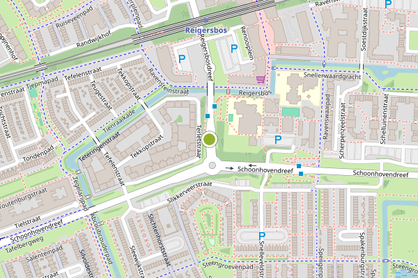 Ambulance-melding op Reigersbosdreef, Amsterdam op 25 mei, kaart-overzicht