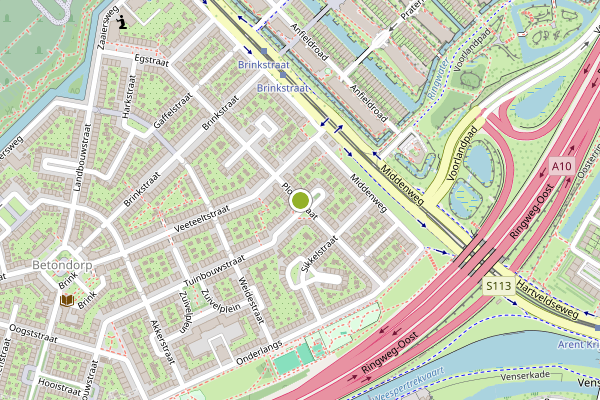 Ambulance-melding op Ploegstraat, Amsterdam op 25 mei, kaart-overzicht