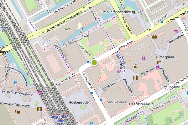 Ambulance-melding op Bijlmerdreef, Amsterdam op 25 mei, kaart-overzicht